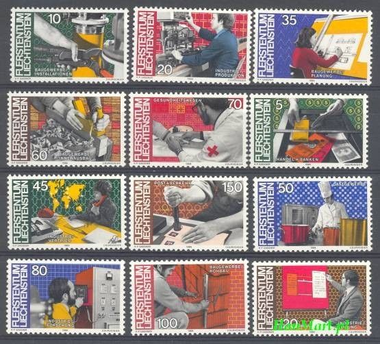 Znaczek Liechtenstein 1984 Mi 849-860 Czyste **