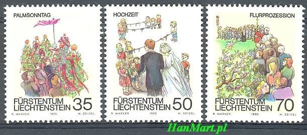 Znaczek Liechtenstein 1986 Mi 899-901 Czyste **