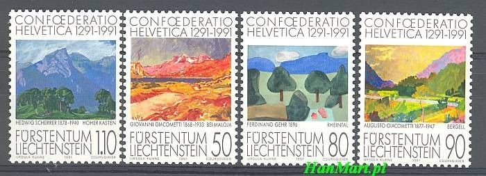 Znaczek Liechtenstein 1991 Mi 1016-1019 Czyste **