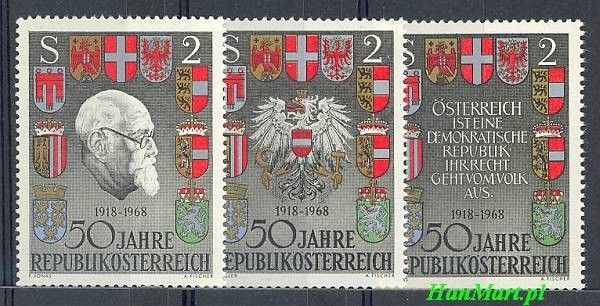 Znaczek Austria 1968 Mi 1273-1275 Czyste **