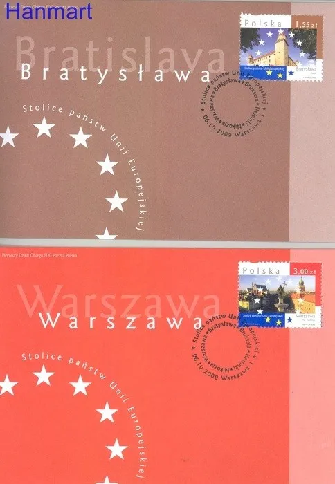 Znaczek Polska 2009 Mi 4450-4454 Fi 4300-4304 FDC