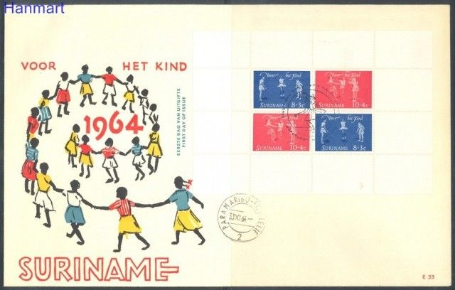 Znaczek Surinam 1964 Mi bl 3 FDC