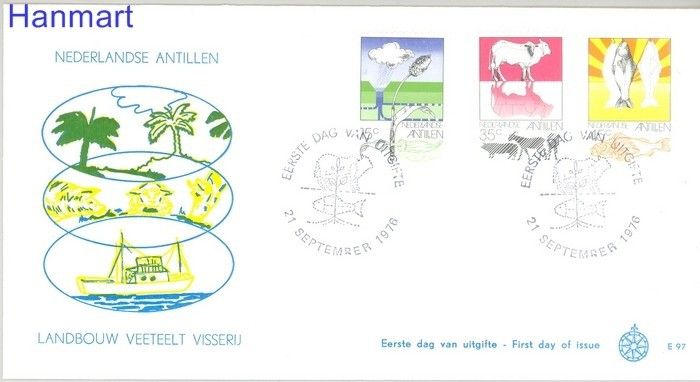 Znaczek Antyle Holenderskie 1976 Mi 314-316 FDC