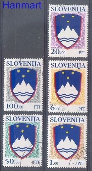 Znaczek Słowenia 1992 Mi 8-12 Stemplowane