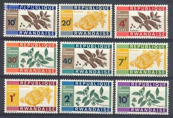 Znaczek Rwanda 1963 Mi 27-35 Czyste **