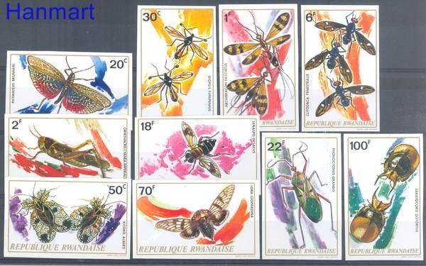 Znaczek Rwanda 1973 Mi 538-547B Czyste **