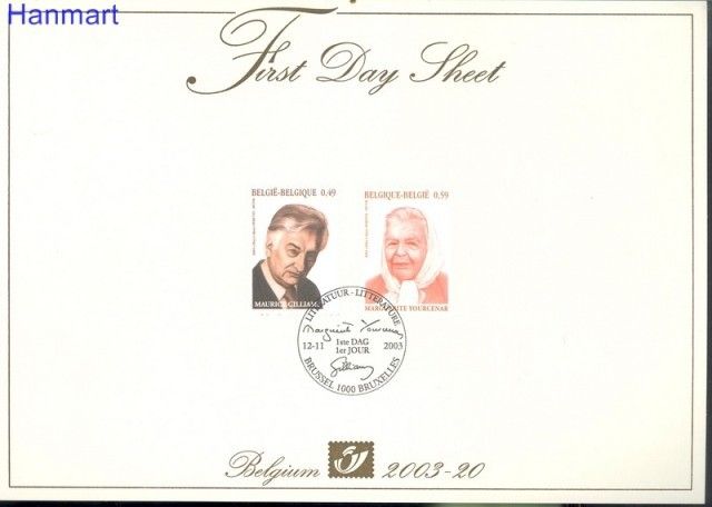 Znaczek Belgia 2003 Mi 3270-3271 FDC