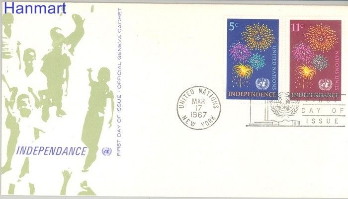 Znaczek Narody Zjednoczone Nowy Jork 1967 Mi 177-178 FDC