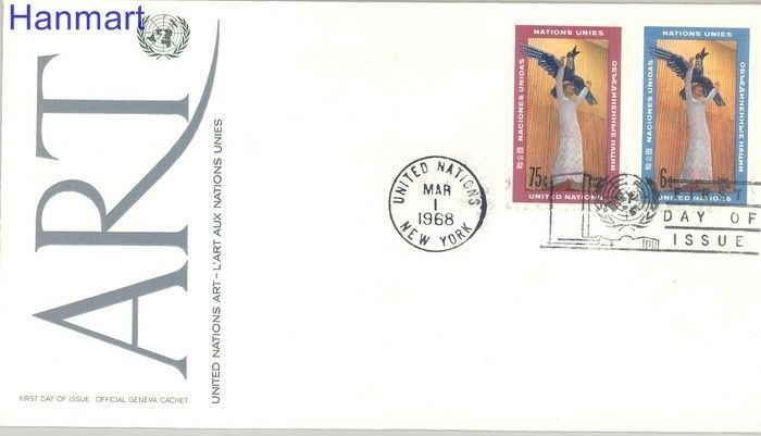 Znaczek Narody Zjednoczone Nowy Jork 1968 Mi 198-199 FDC