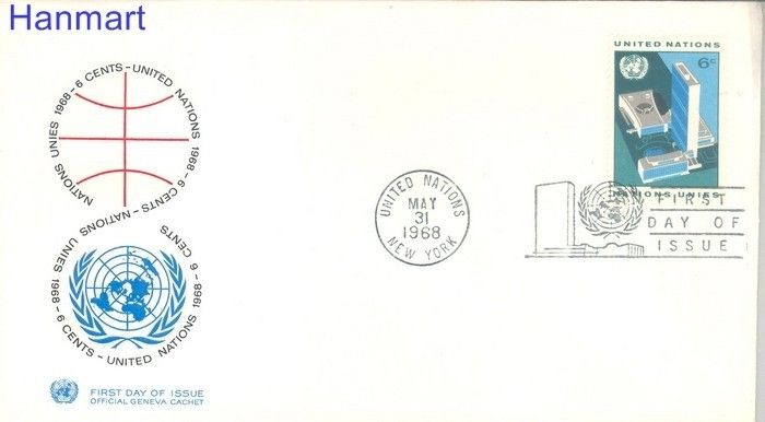 Znaczek Narody Zjednoczone Nowy Jork 1968 Mi 203 FDC