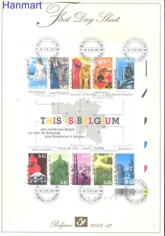 Znaczek Belgia 2003 Mi 3233-3242 FDC