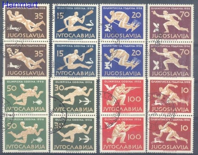 Znaczek Jugosławia 1956 Mi 804-811 Stemplowane