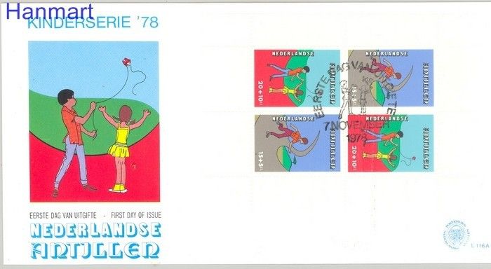 Znaczek Antyle Holenderskie 1978 Mi bl 8 FDC