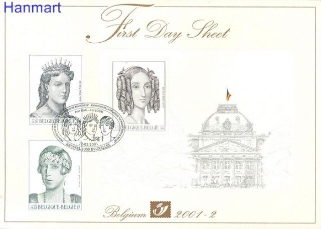 Znaczek Belgia 2001 Mi 3019-3021 FDC