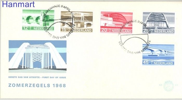 Znaczek Holandia 1968 Mi 894-898 FDC