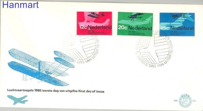 Znaczek Holandia 1968 Mi 902-904 FDC