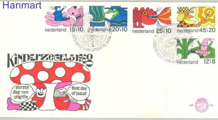 Znaczek Holandia 1968 Mi 905-909 FDC
