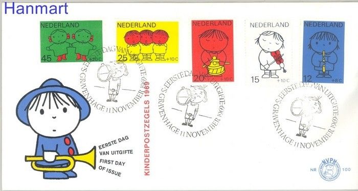 Znaczek Holandia 1967 Mi 928-932 FDC