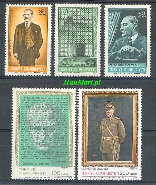 Znaczek Turcja 1968 Mi 2108-2112 Czyste **