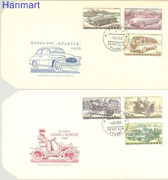 Znaczek Czechosłowacja 1958 Mi 1109-1114 FDC