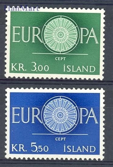 Znaczek Islandia 1960 Mi 343-344 Czyste **