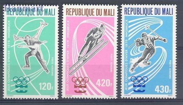 Znaczek Mali 1976 Mi 519-521 Czyste **