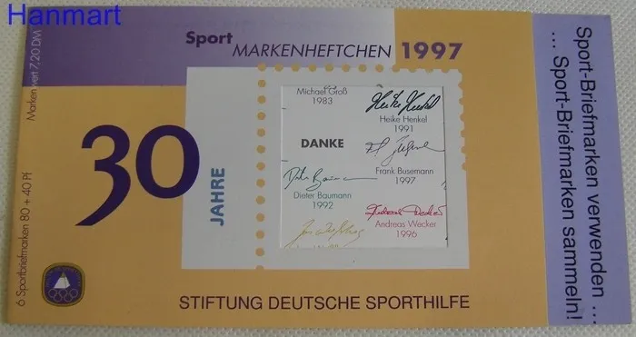Znaczek Niemcy 1997 Mi mh 1898 Czyste **