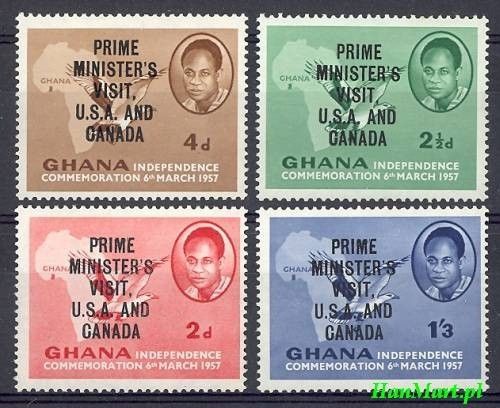 Znaczek Ghana 1958 Mi 32-35 Czyste **