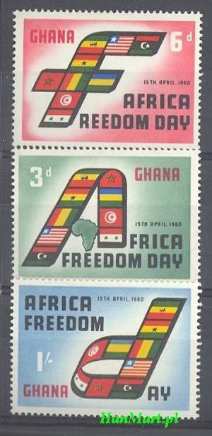 Znaczek Ghana 1960 Mi 77-79 Czyste **