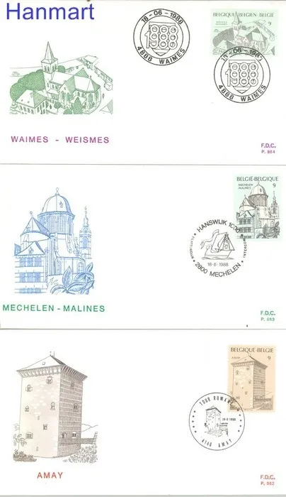Znaczek Belgia 1988 Mi 2340-2344 FDC