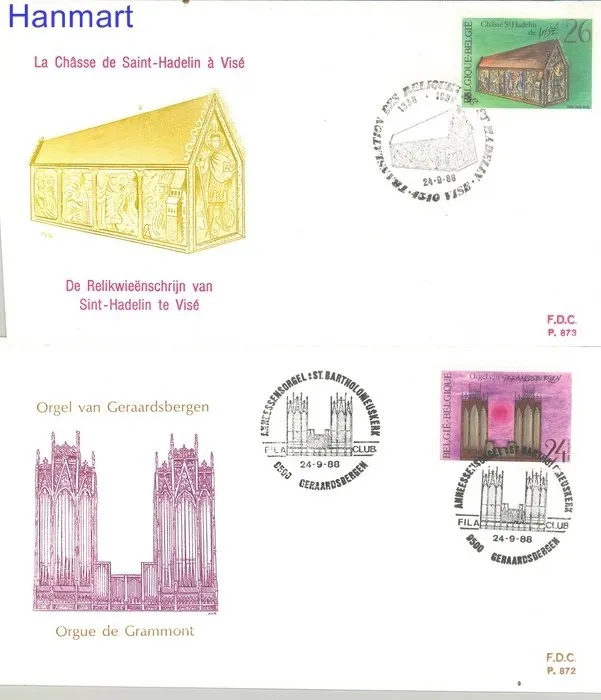 Znaczek Belgia 1988 Mi 2350-2353 FDC