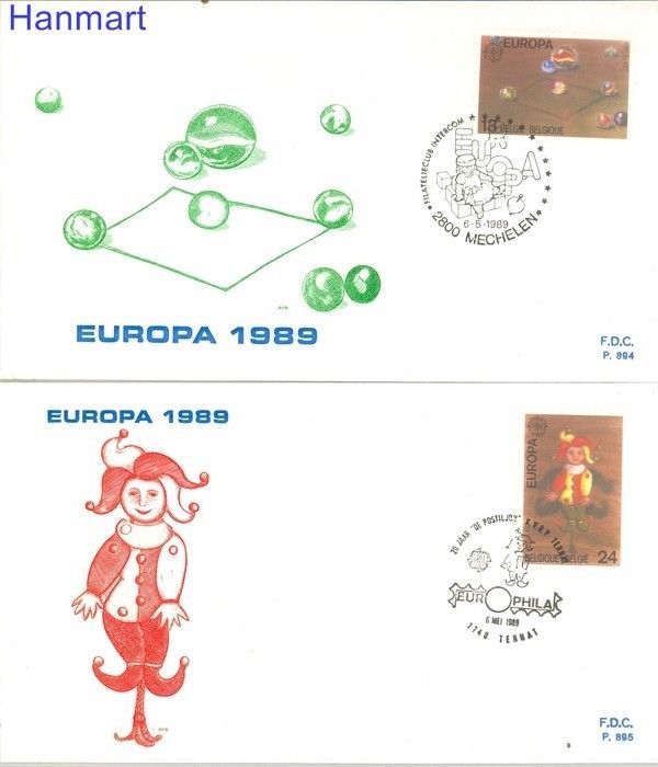 Znaczek Belgia 1989 Mi 2375-2376 FDC