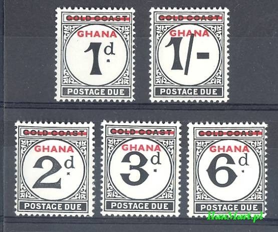 Znaczek Ghana 1958 Mi 1-5 Czyste **