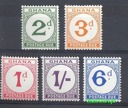 Znaczek Ghana 1958 Mi 6-10 Czyste **