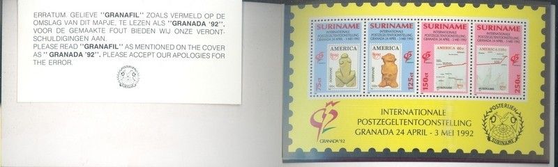 Znaczek Surinam 1992 Mi mhbl 57 Czyste **