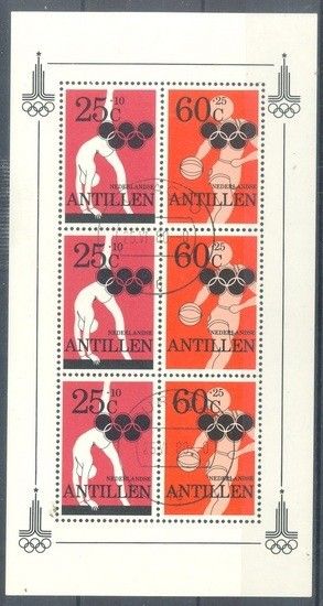 Znaczek Antyle Holenderskie 1980 Mi bl 14 Stemplowane