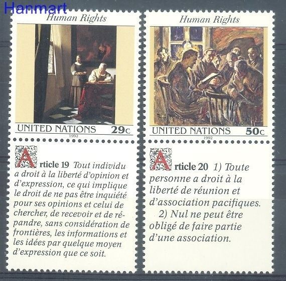 Znaczek Narody Zjednoczone Nowy Jork 1992 Mi 640-641 Czyste **