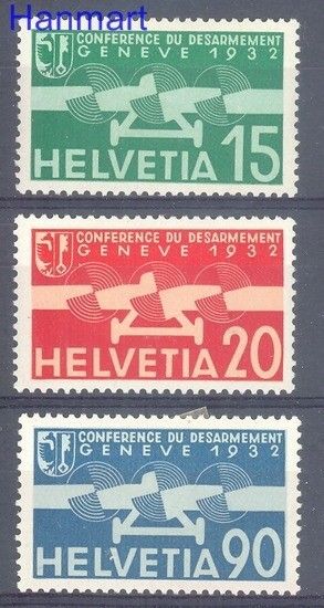 Znaczek Szwajcaria 1932 Mi 256-258 Z podlepką *