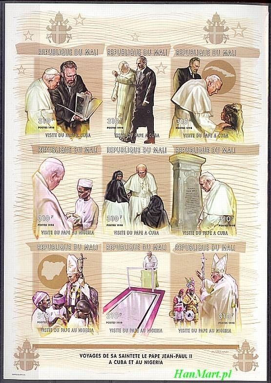 Znaczek Mali 1998 Mi ark2155-2163B Czyste **