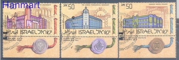 Znaczek Izrael 1986 Mi 1033-1035 Stemplowane