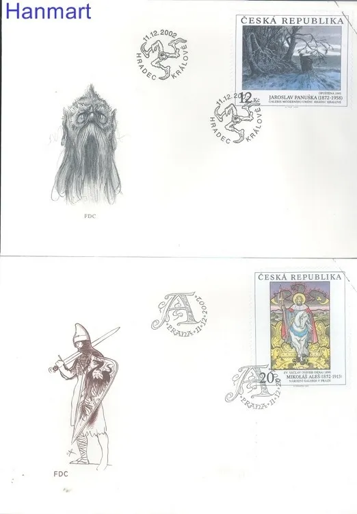 Znaczek Czechy 2002 Mi 342-344 FDC
