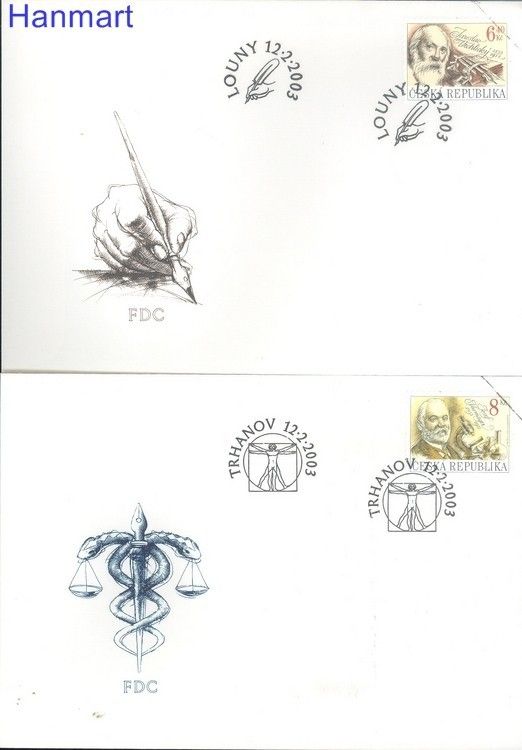 Znaczek Czechy 2003 Mi 347-348 FDC