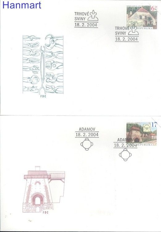 Znaczek Czechy 2004 Mi 387-388 FDC
