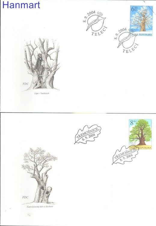 Znaczek Czechy 2004 Mi 410-411 FDC
