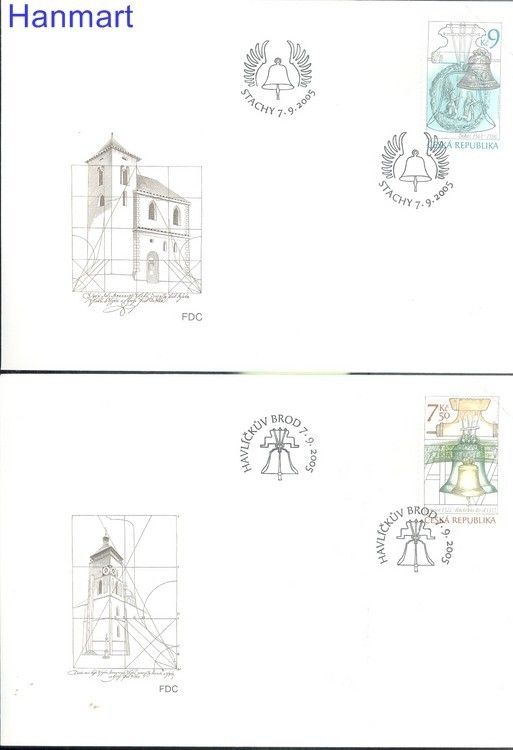 Znaczek Czechy 2005 Mi 443-445 FDC
