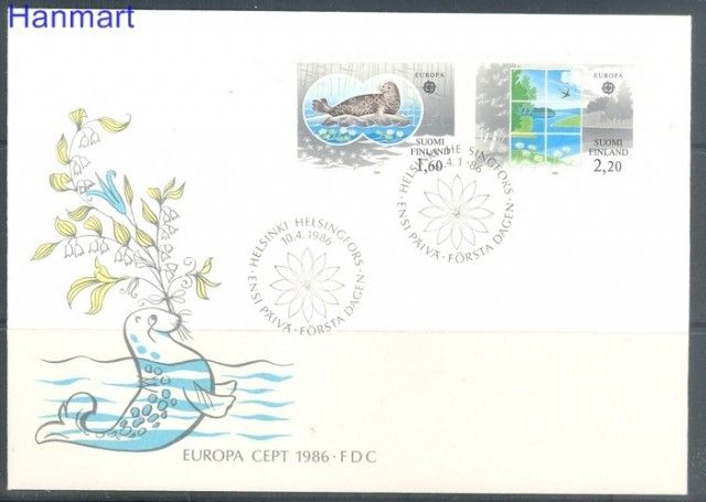 Znaczek Finlandia 1986 Mi 985-986 FDC