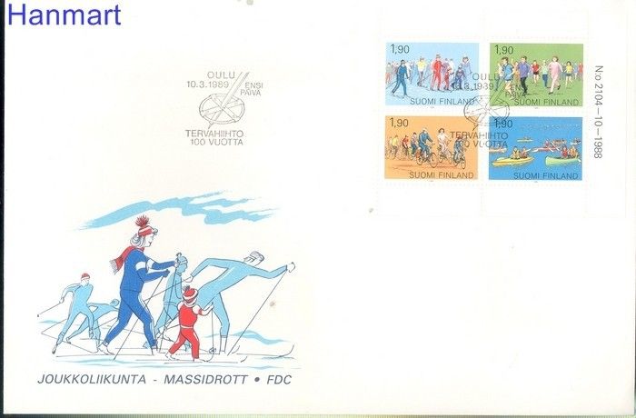 Znaczek Finlandia 1989 Mi blatt 25 FDC
