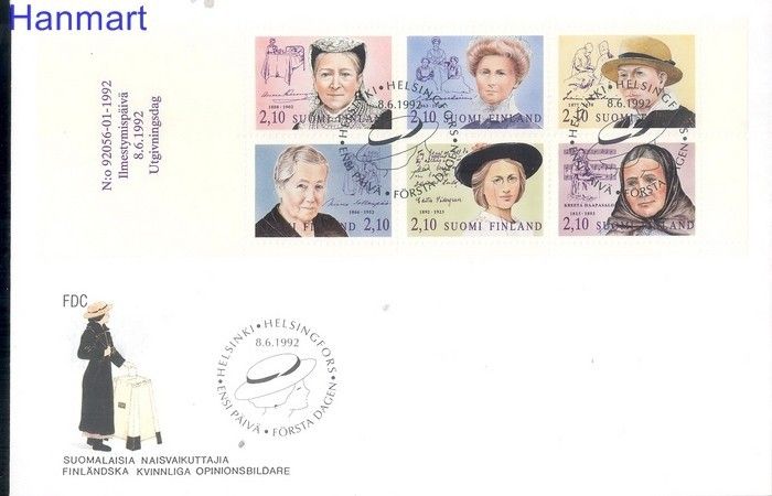 Znaczek Finlandia 1992 Mi blatt 31 FDC