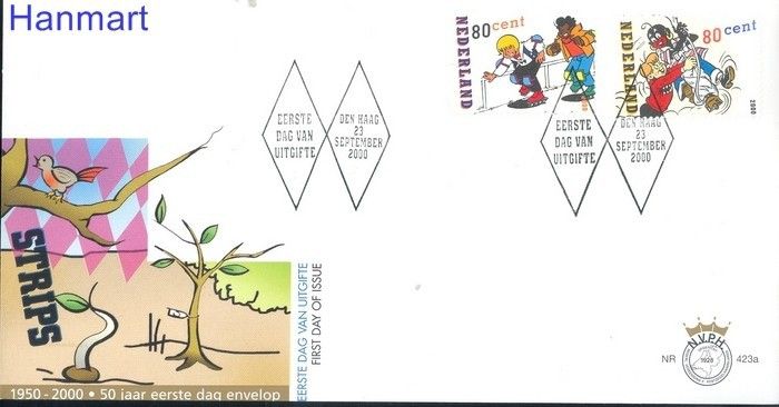 Znaczek Holandia 2000 Mi 1817+1820 FDC