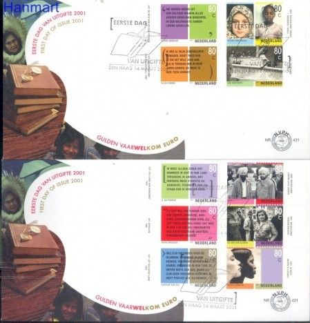 Znaczek Holandia 2001 Mi 1862-1871 FDC